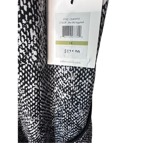 Calvin Klein sleeveless black and white print women's dress size 14 NWT - Picture 14 of 14
